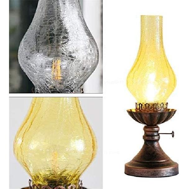 Oil Lamp Lantern Electric Glass Kerosene Lamp American Retro Nostalgic Table Lamp Classic Antique Iron Hurricane Kerosene Lantern for Kitchen Bedroom