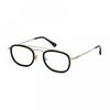 Eyeglasses Square Full Rim  Black Gold Frame And Clear Demo Lens Ft5677