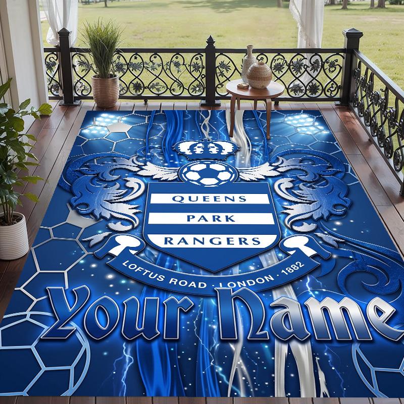 Custom Text Printed Rug Queens Park Rangers FC Non Slip Floor Carpet For Home Room Decor