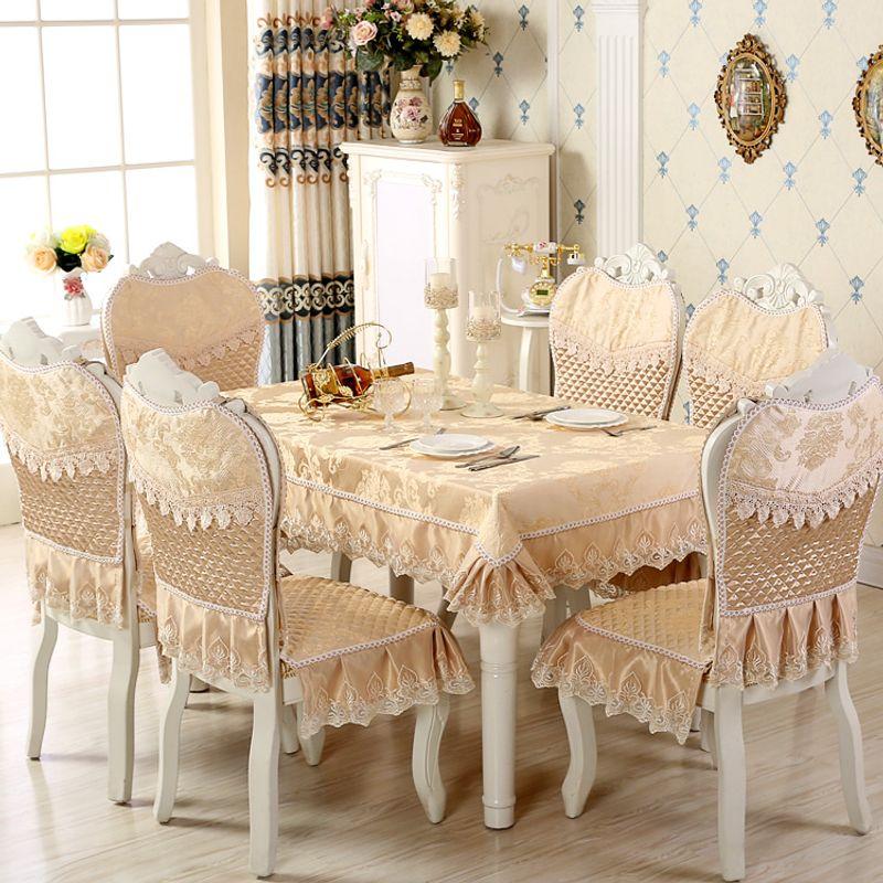 

Скатерть на обеденный стол в европейском стиле, чехол на стул, подушка для стула, комплект, современный минималистичный, бытовой, скатерть для журнального столика, ткань, чехол для обеденного стула, нейтральный European-style relief Brown 130*180cm tablec