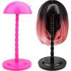 2 PCS Wig Stand 14.1 Inches Portable Wig Holder Plastic Hat Display Wig Head Mushroom Top for Multiple Wigs (Black Rose Red)