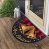 1Pcs Merry Christmas Bell Semi Circle Welcome Doormat Non-Slip for Outdoor Patio Porch Kitchen Bathroom Entryway Floor Mat