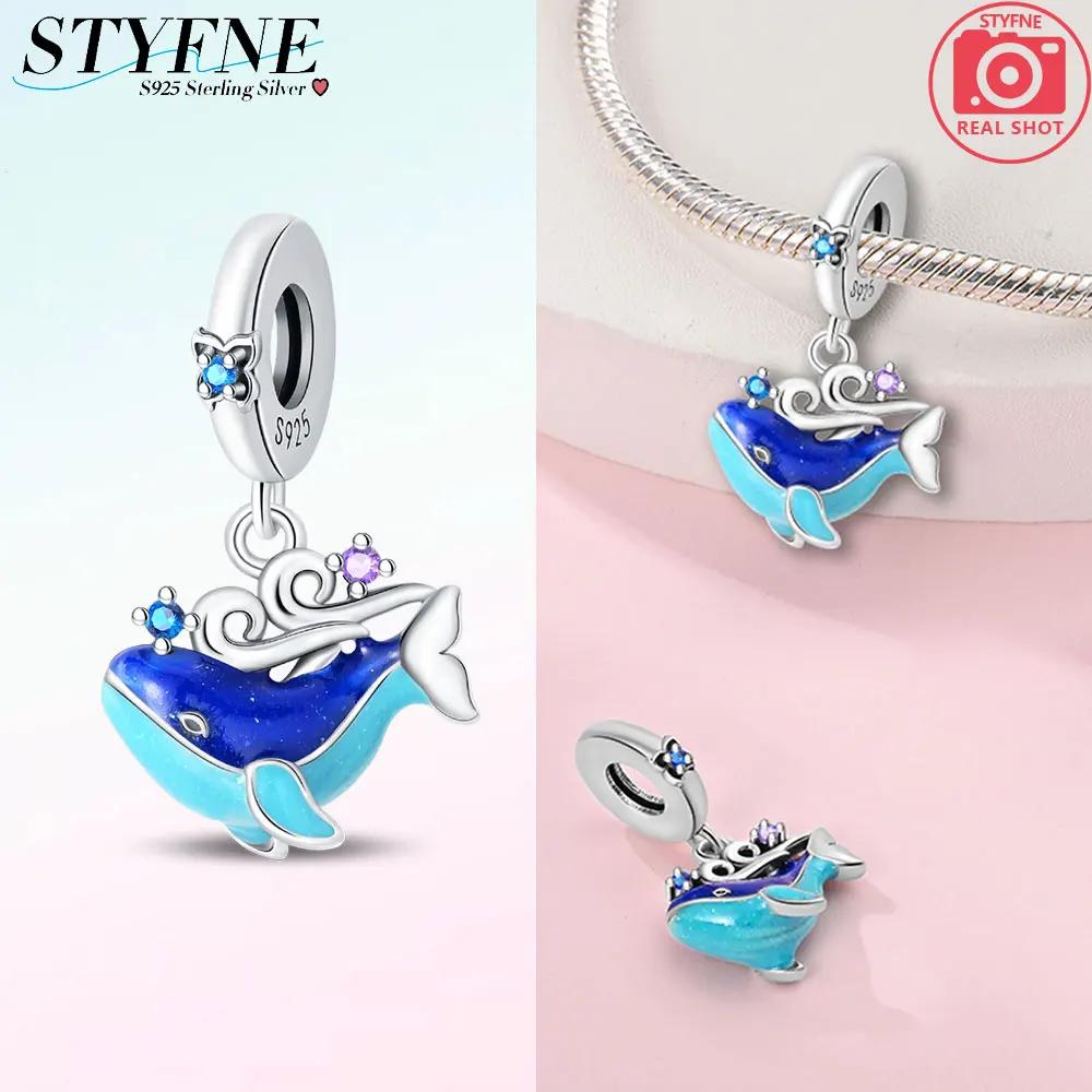 Charm Bead Charms Plata Zircon Crab WhaleBeads for Charm Bead Charms copper Bracelets Bead Charms Jewellery Making Womens Gift