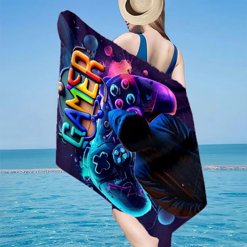 

Cyberpunk Gaming Neon Beach Towel, Super Soft Microfiber, Gift for Her/Him, Birthday, for Pool, Beach, Travel, Home Decor Fan gifts 70cmx140cm(27x55inch)
