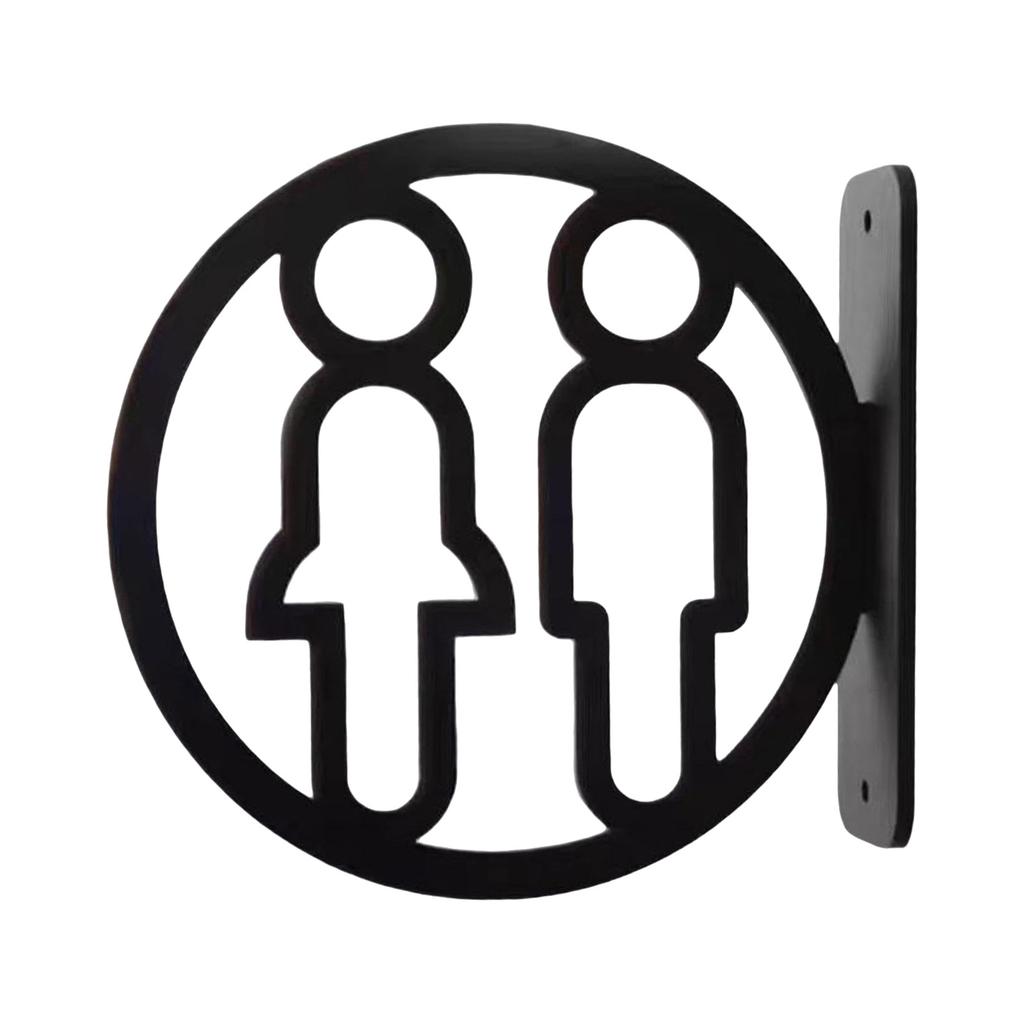 Stylish Restroom Wall Decoration Sign Acrylic Bathroom Signage Clear Washroom Marker for Offices Restaurants Hotel