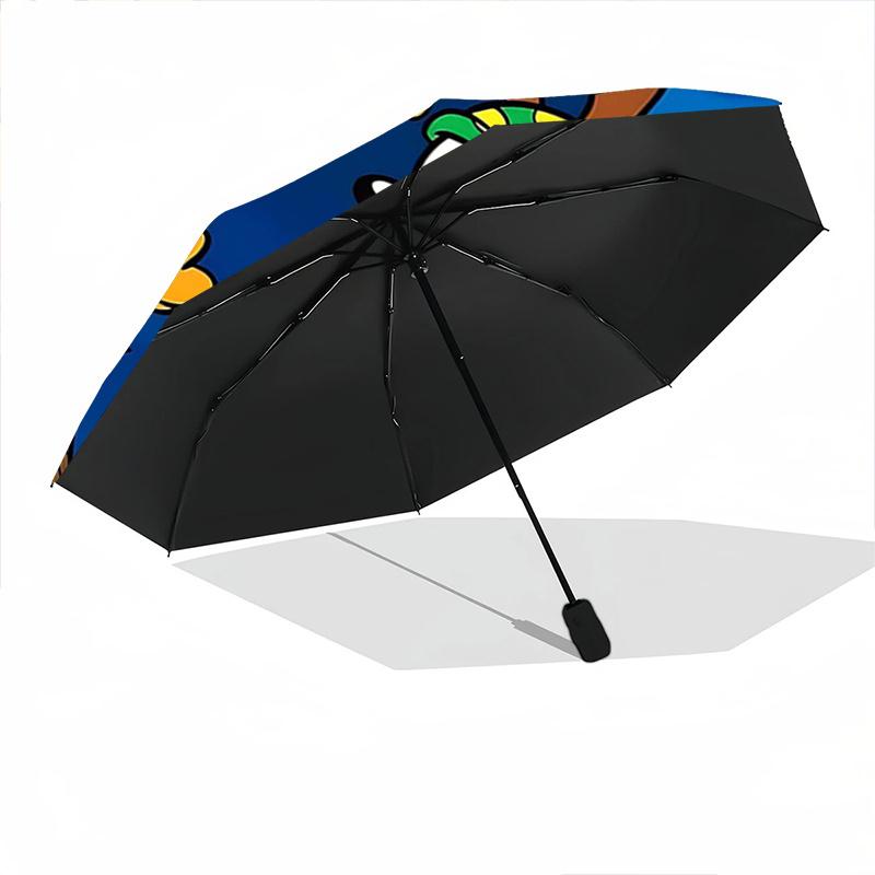 1pc Garfield's Halloween Adventure Pattern Beautiful Looking Automatic Folding Cartoon Practical Umbrella, 3 Folding, 8 Iron Frame Design, Durable and