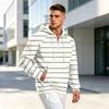 Felpa con cappuccio da uomo autunno inverno, stampa gessata, casual, vestibilità larga, con zip, manica lunga, felpa
