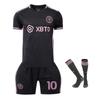 Miami Messi Kinder Sportbekleidungsset Polyester Schwarz Kurzarm Shorts Fußball Trainingsset