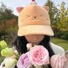 Cute Sweet Bear Sun Protection Cap Plush Cartoon Cat Duckbill Cap Cherry Baseball Cap  Daily