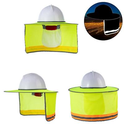 Sommer Sonnenschutz Schutzhelm Nackenschutz Helme Reflektierende Streifen Sicherheitskappe Hut für Bauarbeiter