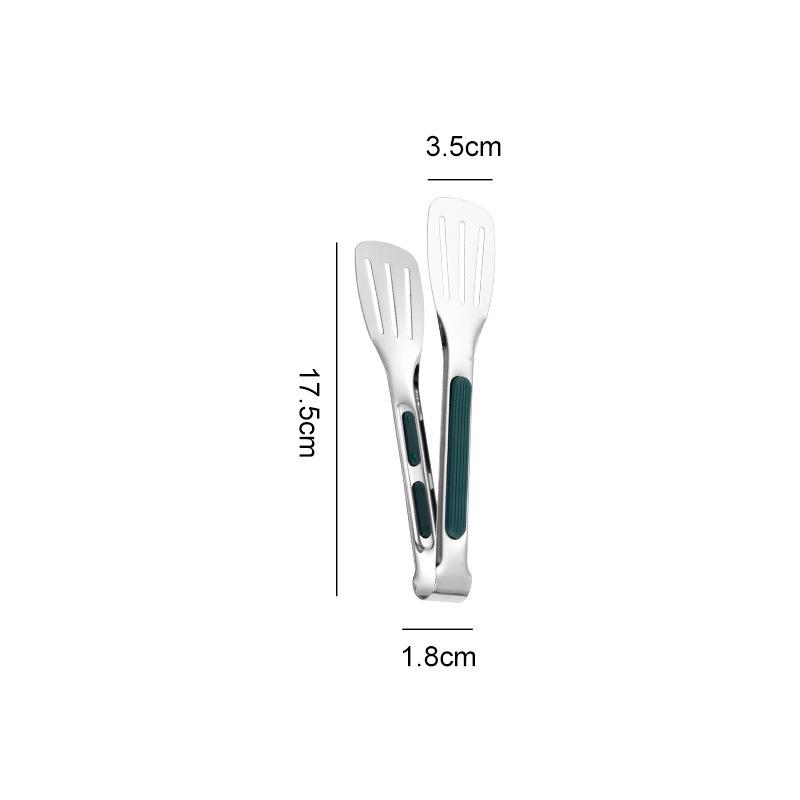 304 Stainless Steel Triple-Line Kitchen Tongs for Bread, Barbecue, and Buffet