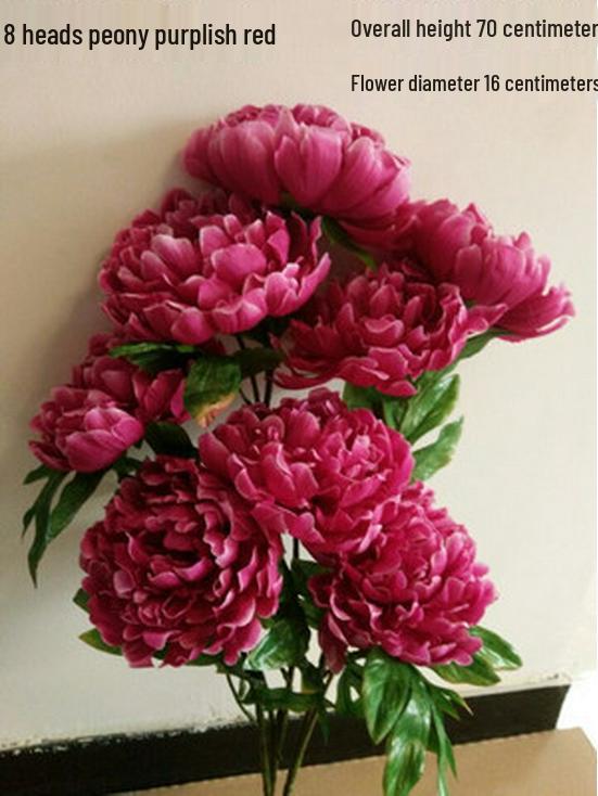 Pfingstrose Seidenblumenstrauß, 8 Köpfe - Künstliche Dekoration für Wohnzimmer & Hochzeit, Kostenloser Versand