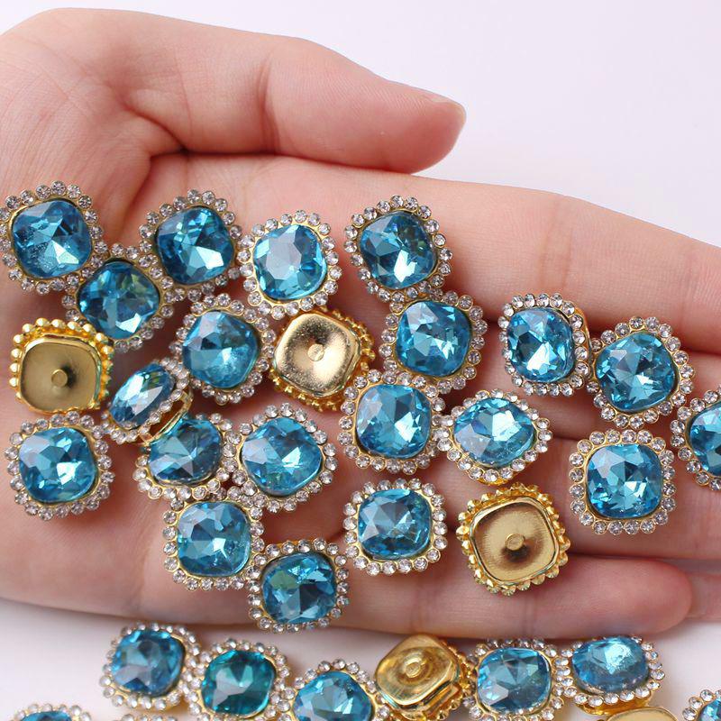 Premium 10x10 mm Square Claw Rhinestones for DIY Jewelry, Bows, and Hair Accessories - 40-200 Pieces