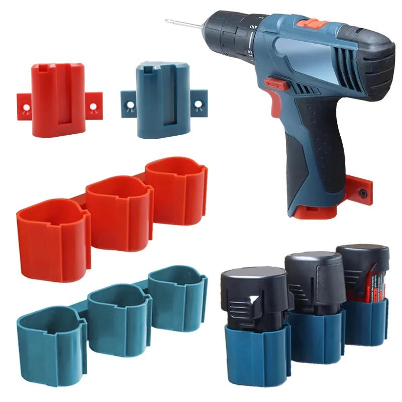 Wall-Mounted Battery Holder Tool Holder With Screws For Makita/Milwaukee/Bosch 10.8V 12V Battery and Tool Storage Rack