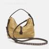 Z Home Summer Mini Retro Handmade Straw Bag Versatile Commuter Portable Crossbody Zipper Bucket Bag