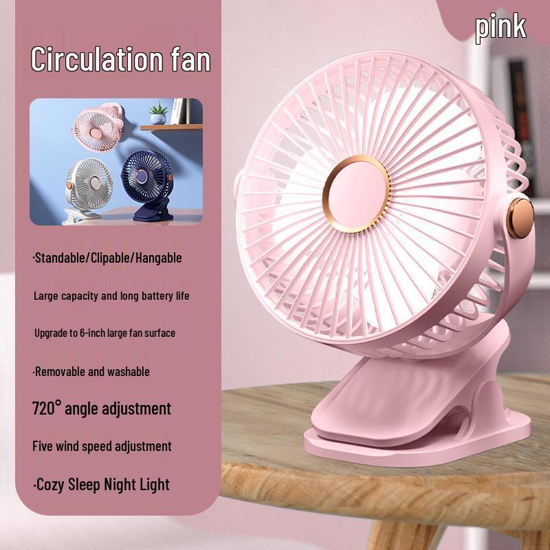 USB Clip-On High-Power Desk Fan with Logo Printing for Dorms