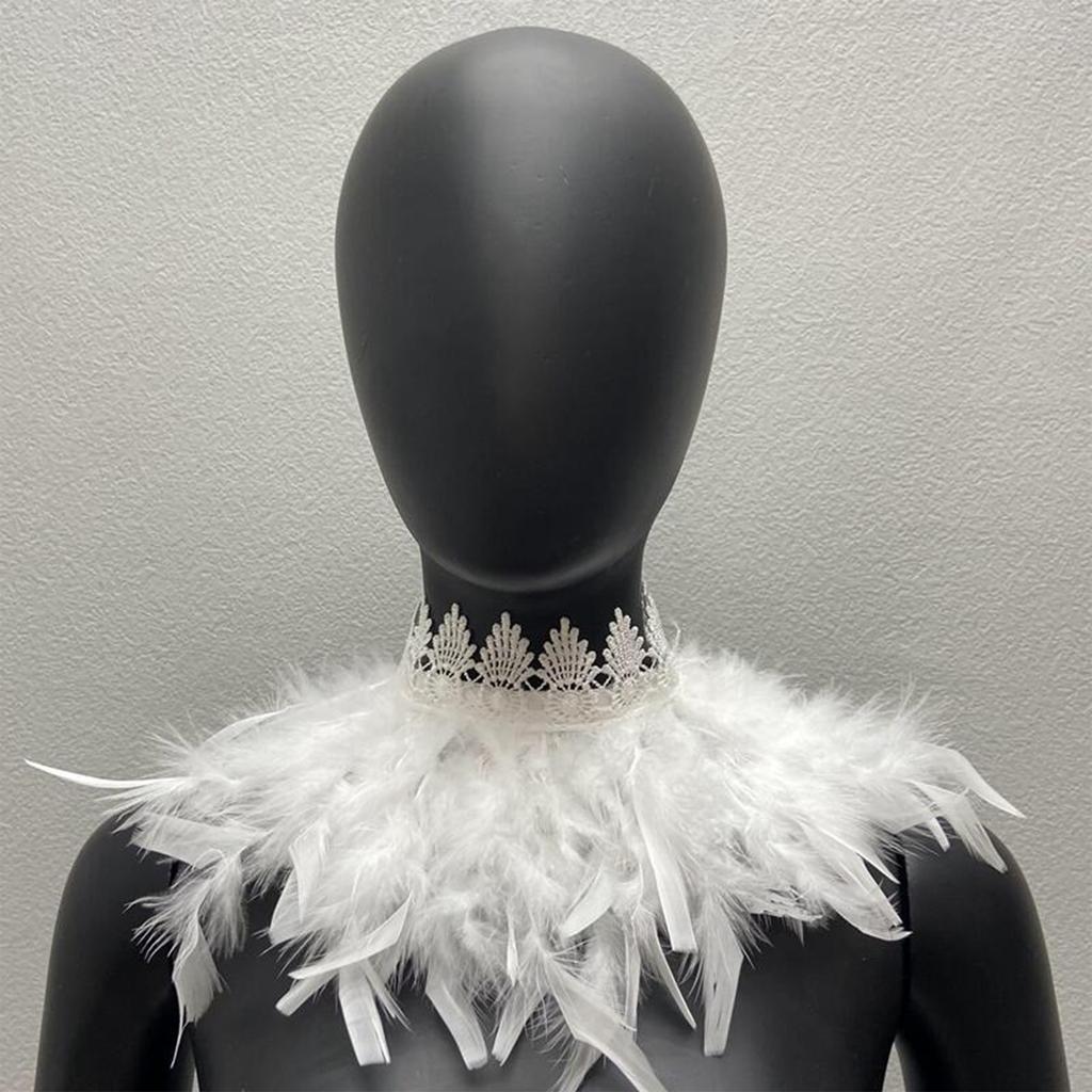 Gothic Feather Shawl Stage Makeup Ball Costume Accessories