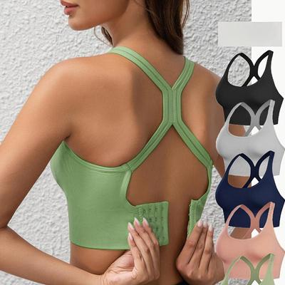 Damen Sport-BH mit hohem Halt, kabellos - Bequem, atmungsaktiv, stoßfest mit herausnehmbaren Polstern & gekreuztem Rückendesign