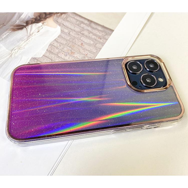 Phone Case for IP13pro, Anti-Drop IMD Powder Gradient with Aurora, Simple and Fashionable