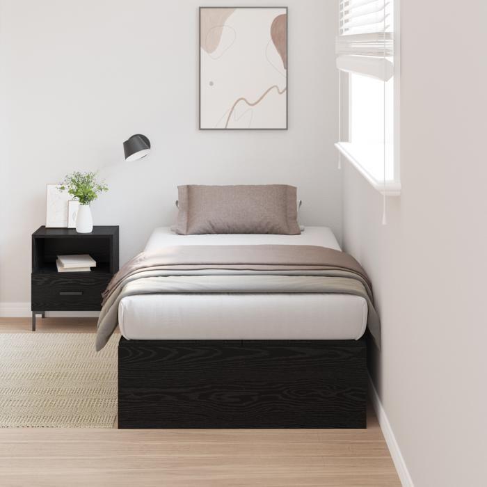 Cadre de lit de rangement vidaXL Chêne noir 90x190 cm 3335406