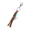 Elegant Cow Head Horseshoe Keychain Adorned With Delicate Leaves Bull Head And Stylish Fringes For Daily Use