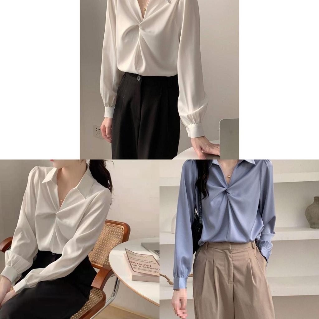 Spring White Satin Tiefront Shirt For Women With 3d Pattern And Vintage Style