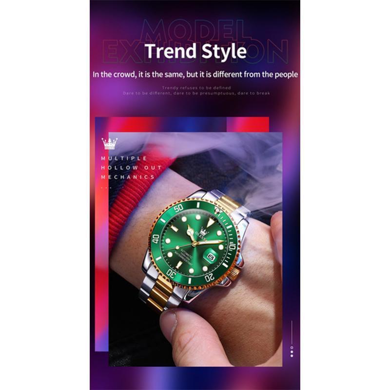 Neue Marke Top Luxus Uhren für Männer Mode Quarz Business Armbanduhr Wasserdicht Grün Wasser Geister Uhr Herren Uhr