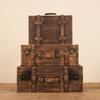 Europäische Vintage Holzkofferbox - Retro Lederkiste zur Aufbewahrung von Kleidung & Requisiten für Reisefotografie