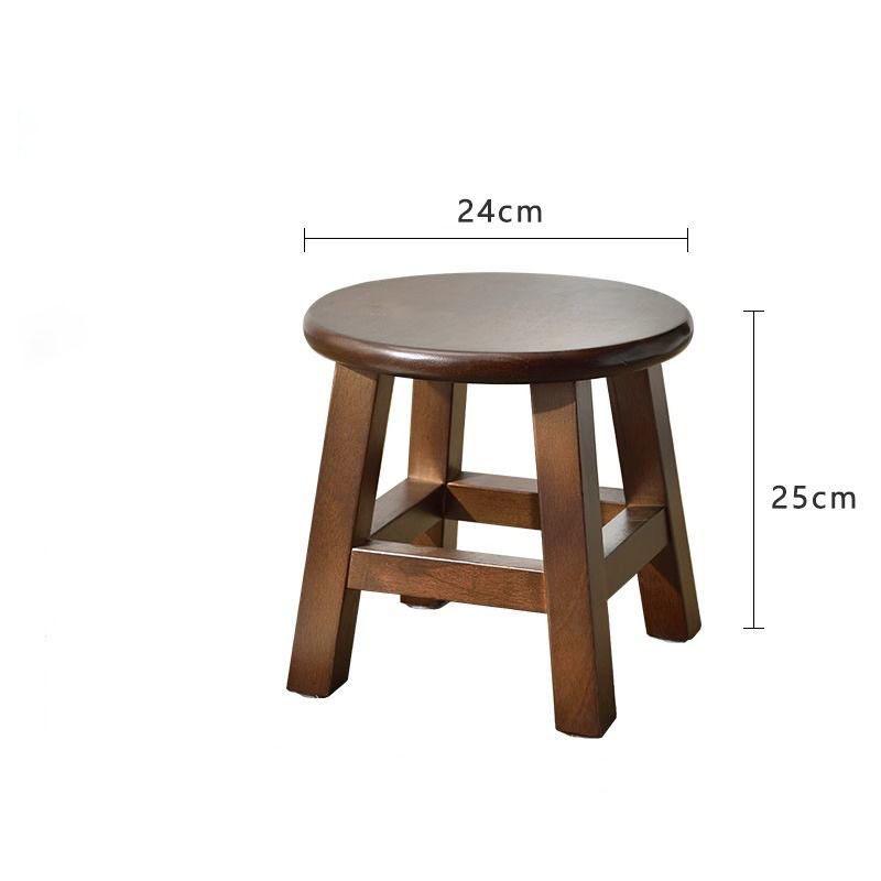 

Walnut Colored Solid Wood Small Stool Modern Chinese Living Room Shoe Changing Stools Household Footrest Home Furniture