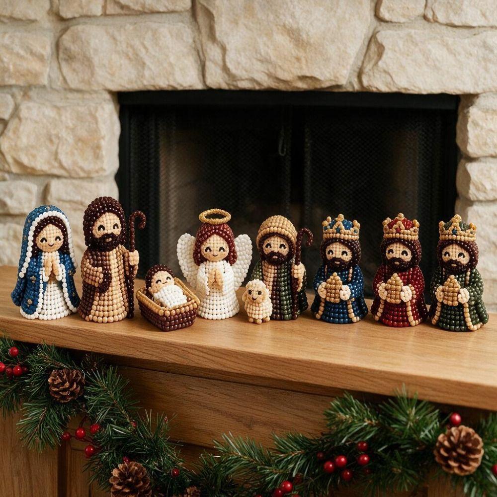 Handmade Nativity Beaded Figures Craft Kit Beaded Nativity Collection Kit To Pass The Time