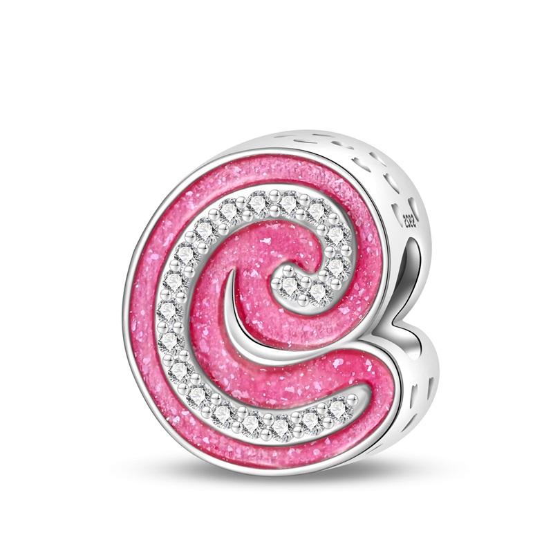 Copper 26 Alphabet Pink Princess Letters Charms Bead Fit Pandachoriginal Bracelet Diy Anniversary Birthday Jewelry Gift