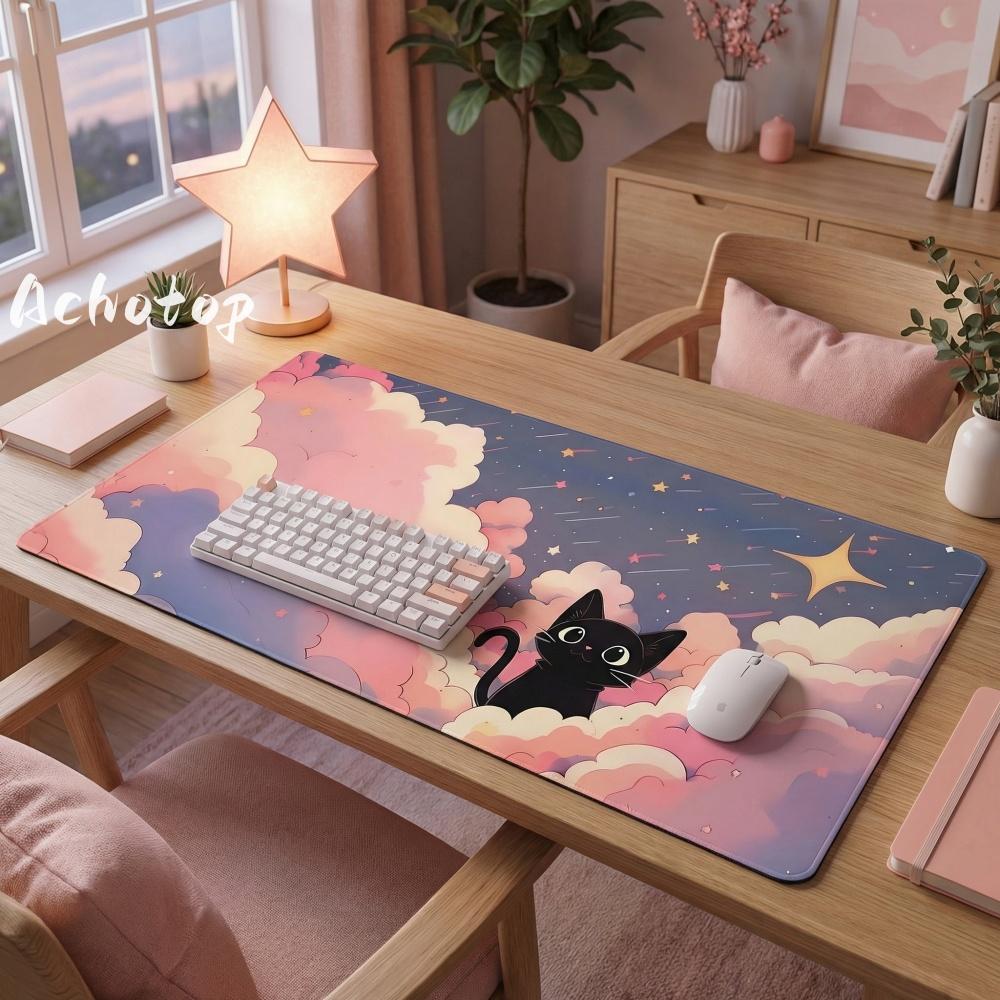 XXL Mousepad Pink Kawaii Cat Gamer x Desktops Mat Gaming Keyboard Mouse Pad Grande