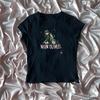 GLYDE Harajuku Aesthetic Y2k Crop Top Women Sexy Letter Print Graphics Baby Tee Goth Casual Short Sleeve Tshirt Punk Streetwear Slim