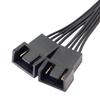 Flexible PVC 2Way Computer Fan Splitter 4Pin Pwms Fan Splitter Cable Thermals Monitoring For Enhances PC System Cooling