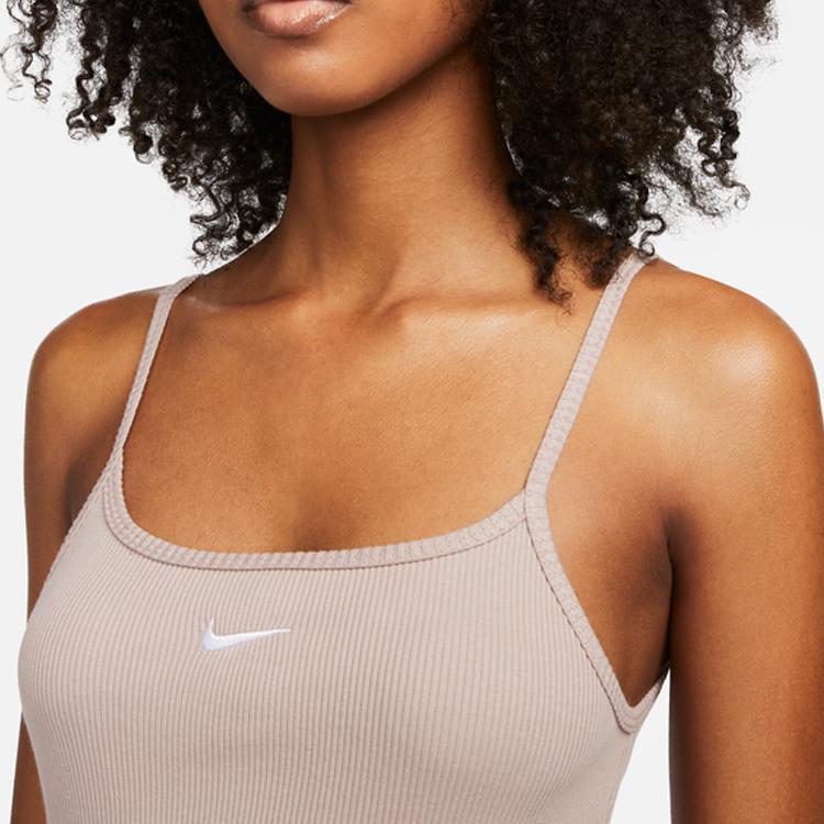 Nike Sportswear Essential American Vintage Solid Color Casual Sports Sleeveless Dress Women dresses Gray-Brown DM6231-272