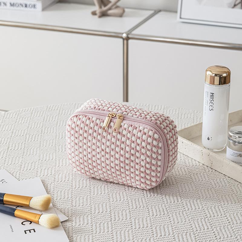 Corduroy Cosmetic Bag Travel Portable Lipstick Bag Organizer Handheld Washable Cosmetic Bag