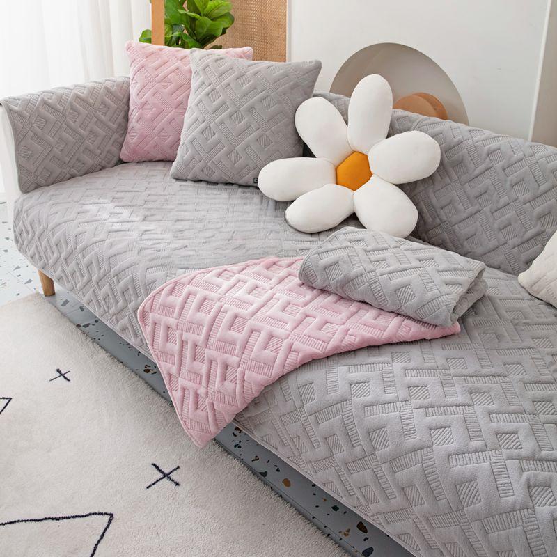 Nordic Ins Pernă de canapea Pernă simplă Toamnă și iarnă Husă de pluș Husă de canapea din pânză Husă de canapea retro Prosop îngroșat