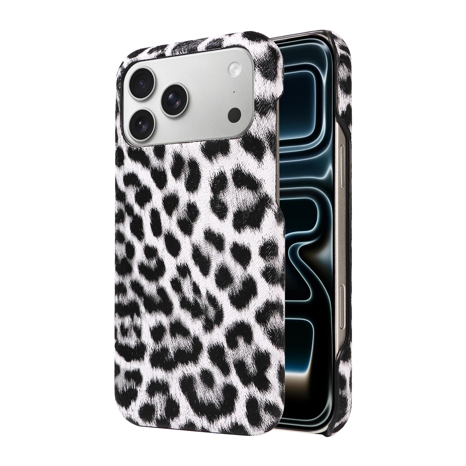 

PU Leather Phone Case for IPhone 17E 16 15 14 13 12 11Pro Max Plus Mini Air Shockproof & Scratch-Resistant Fashion Leopard Print iPhone17 белый