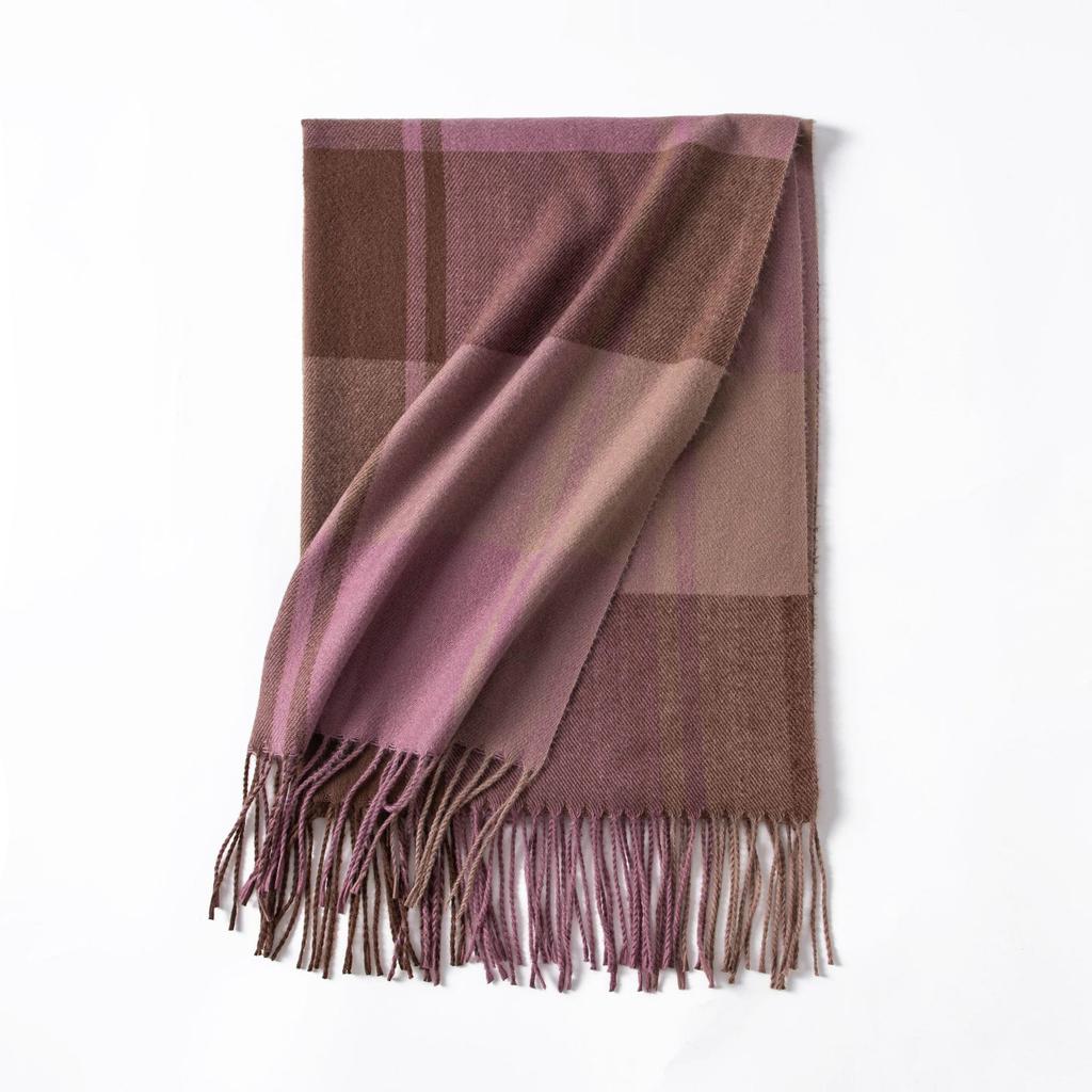 New British Style Imitation Cashmere Tassel Scarf for Girls High End Cold Proof and Warm Scarf
