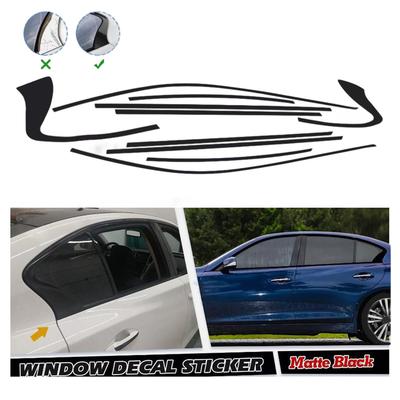 Für Infiniti Q50 Q50S 2014 2024 Chrom-Entfernung Fensterzierleisten Aufkleber Vinyl Kratzfest Blackout-Stil für Fahrzeug Außenseite