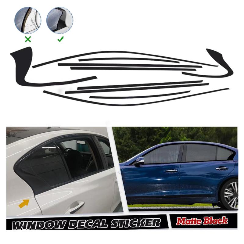 

For Infiniti Q50 Q50S 2014 2024 Chrome Delete Window Trim Stickers Vinyl Scratch Resistant Blackout Style for Vehicle Exterior