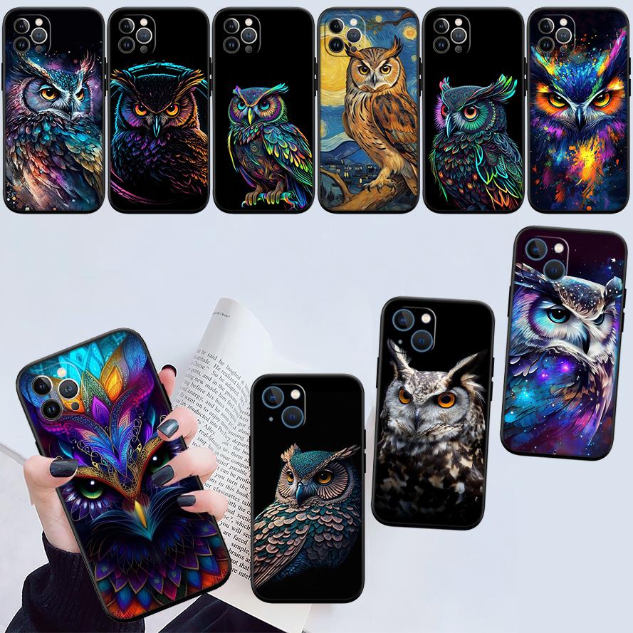 NH14 Cartoon Art Eule Handyhülle für OPPO A40 A60 A80 A15 A16 A16K A12 A17 A17K A54 A54S A53 A53S A55 A56 A57 A98 F23