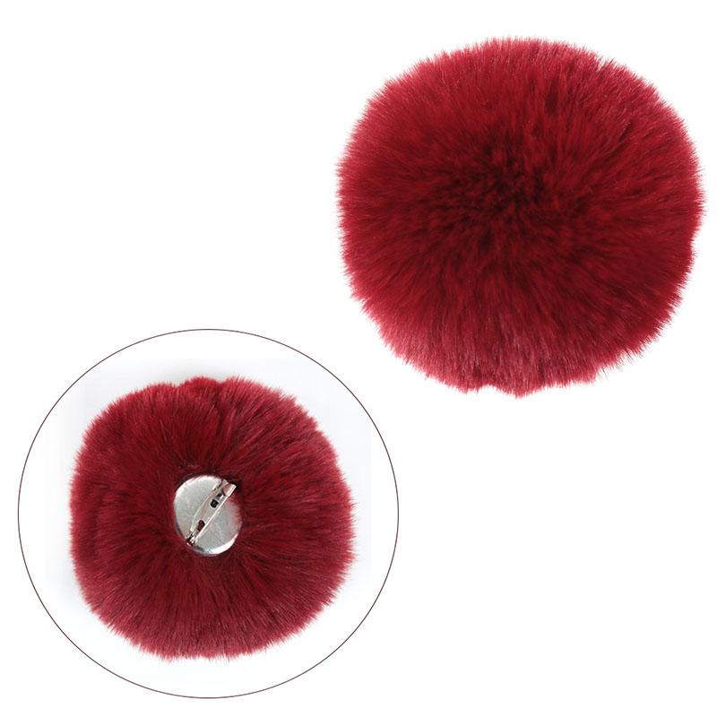 

1 шт. Брошка-помпон Пухнаста кулька Корсажна шпилька DIY Аксесуари Прикраса для капелюха Одяг Взуття Імітація кролячого хутра 7CM