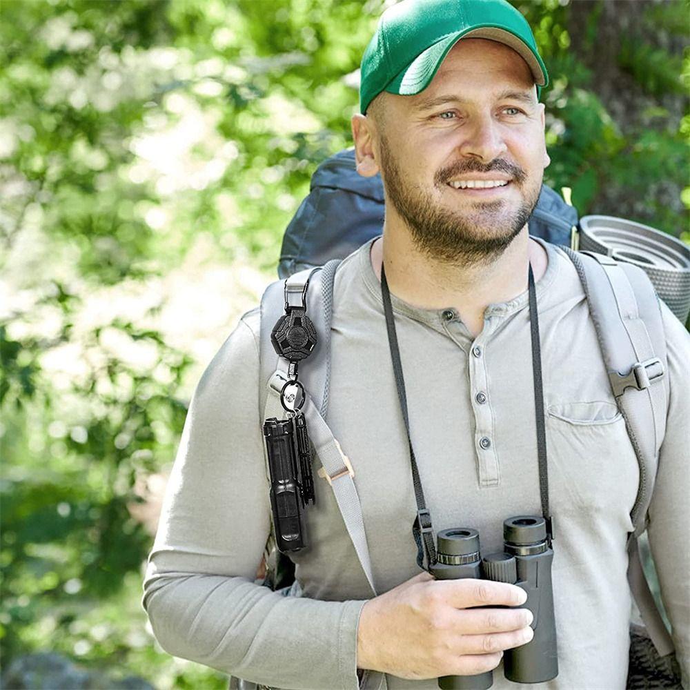 Badge Holder Anti-theft Name Tag Easy-to-pull Buckle Badge Reel Retractable Key Ring ID Card Holder