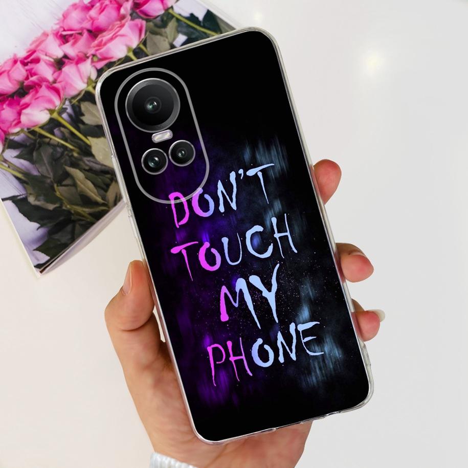 For Oppo Reno 10 Pro 5G Case Reno 10 Phone Case Fashion Flower Cartoon Clear Silicone Shockproof Cover For Reno10 Pro Plus Coque