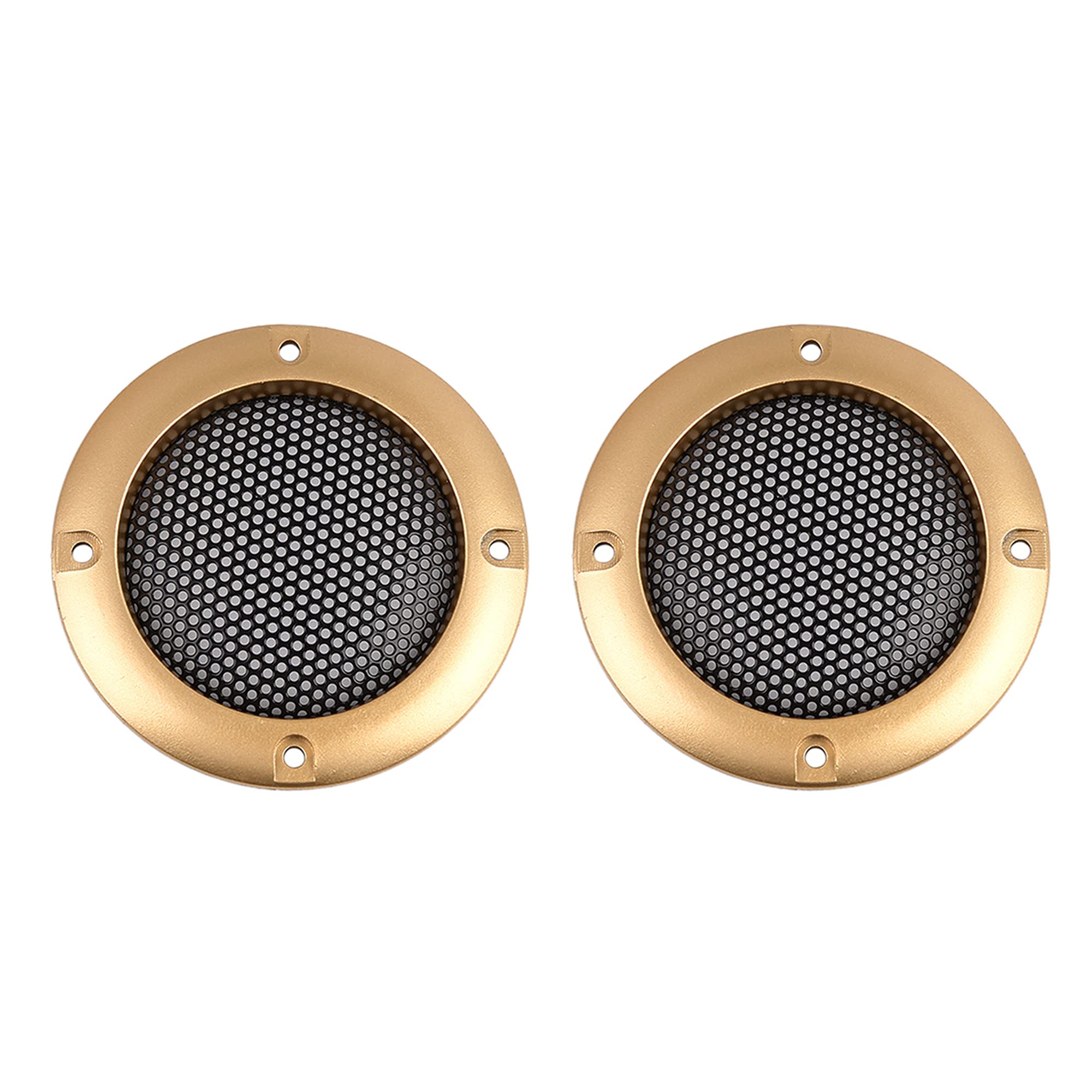 

uxcell Speaker Grill Mesh Subwoofer Grille Clill Cover Decorative Circle Grill Protector 50mm 2pcs Gold Tone
