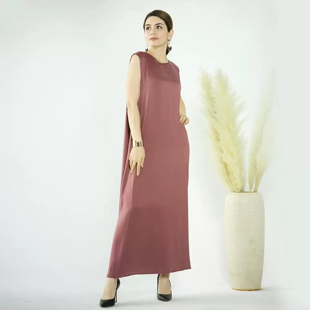 2025 Solid Color Loose Sleeveless Long Dress - European & American Style