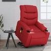 Vidaxl Reclining Chair with Standing Aid and Massage, Electric, Red