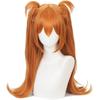 Asuka Langley perruque Orange Evangelion Asuka Langley Cosplay perruque avec pince queue de cheval double queue