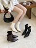 2025 Autumn and Winter New Pointed Thin Heel High Heel Temperament Thin French Fashion Sexy Beauty Female Internet Celebrity Short Boots